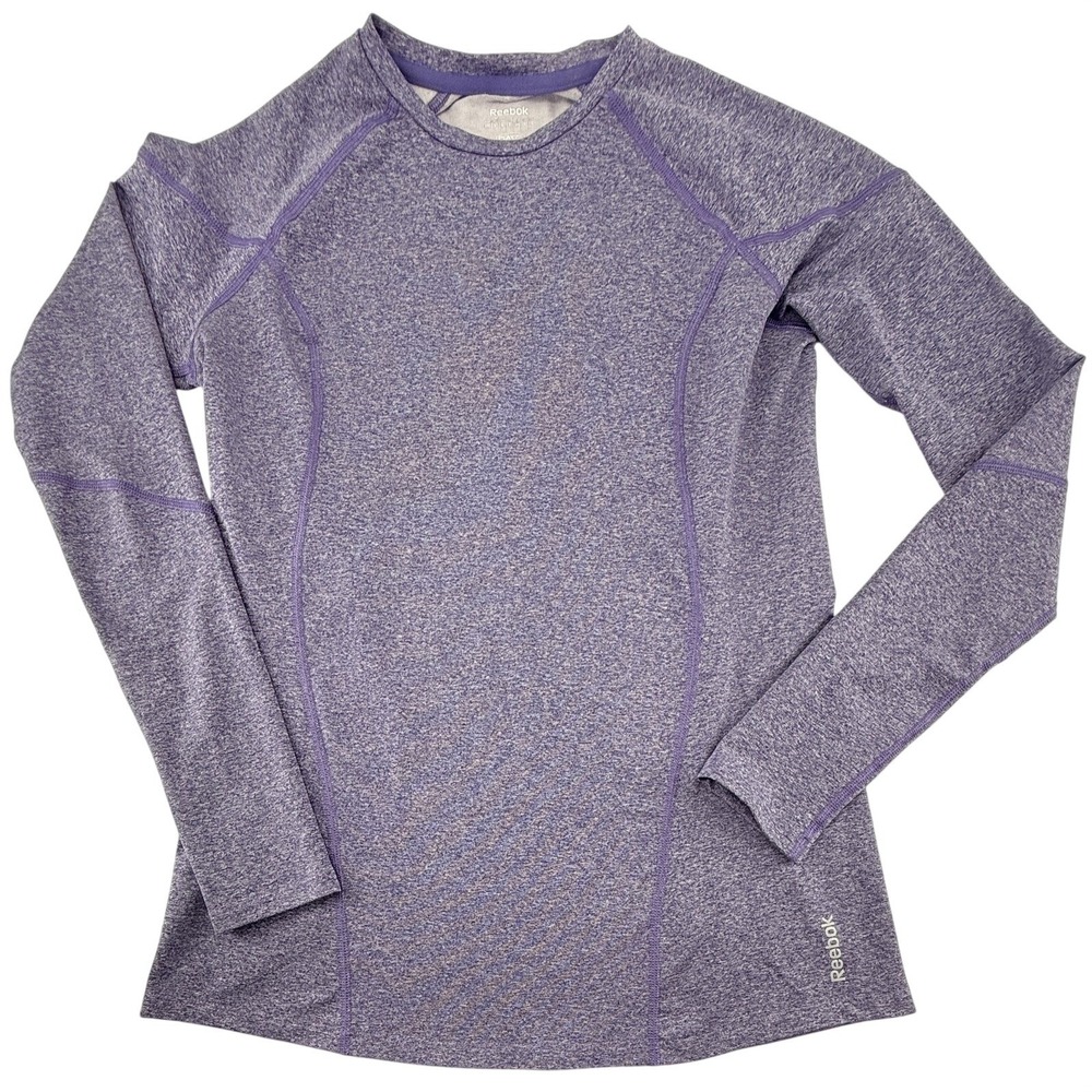 Reebok Play Dry Women's Purple Long Sleeve‎ Athletic Top Size Large